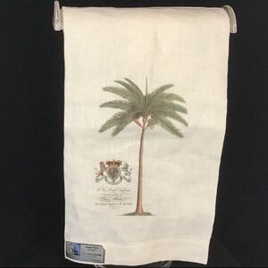 NEW Elegant Vintage GH Interiors Botanical Palm Print Finger Tip Towels .